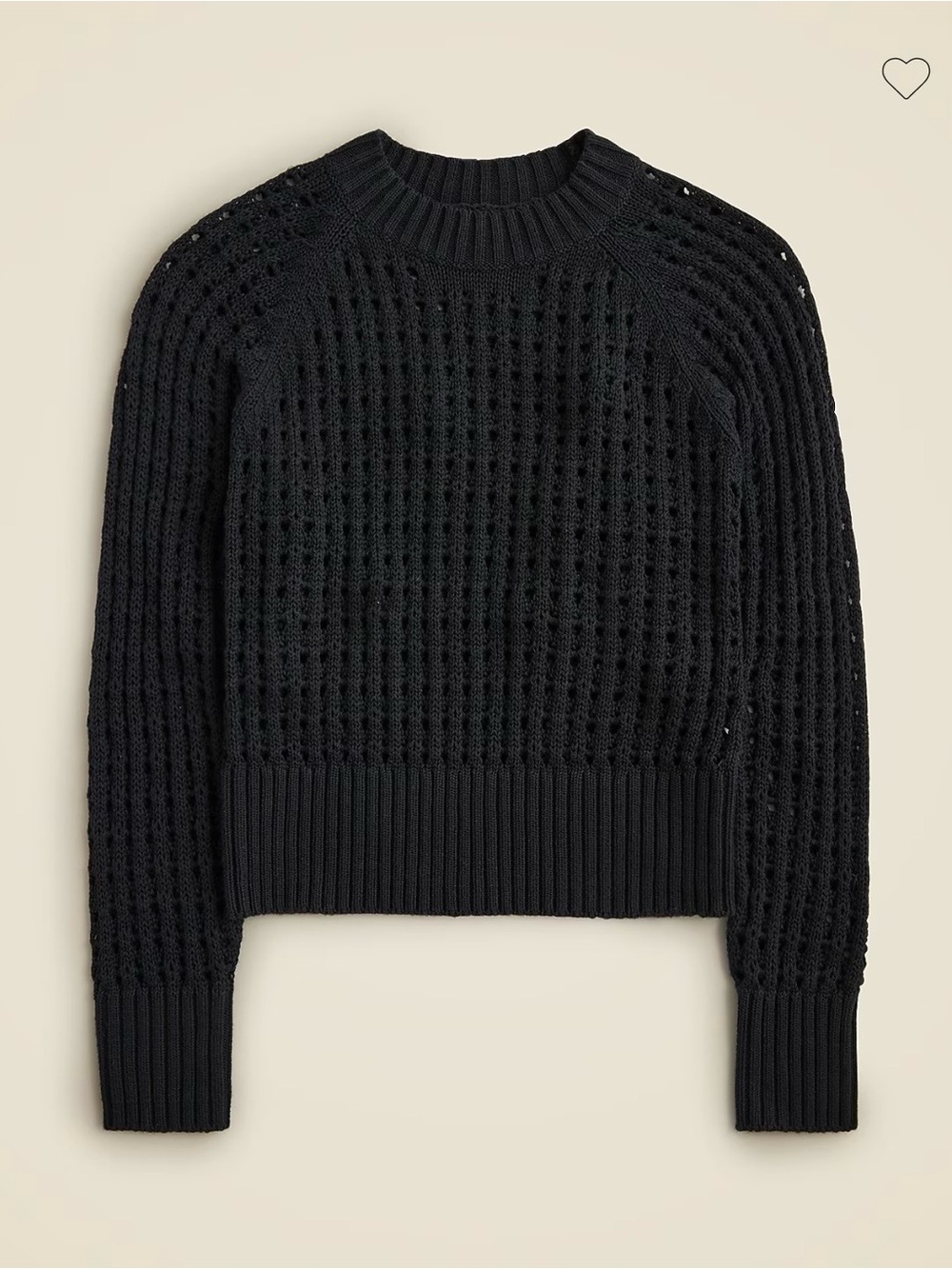 J. Crew Pointelle Crewneck Sweater Black Open Knit Women S 100% Cotton Fisherma